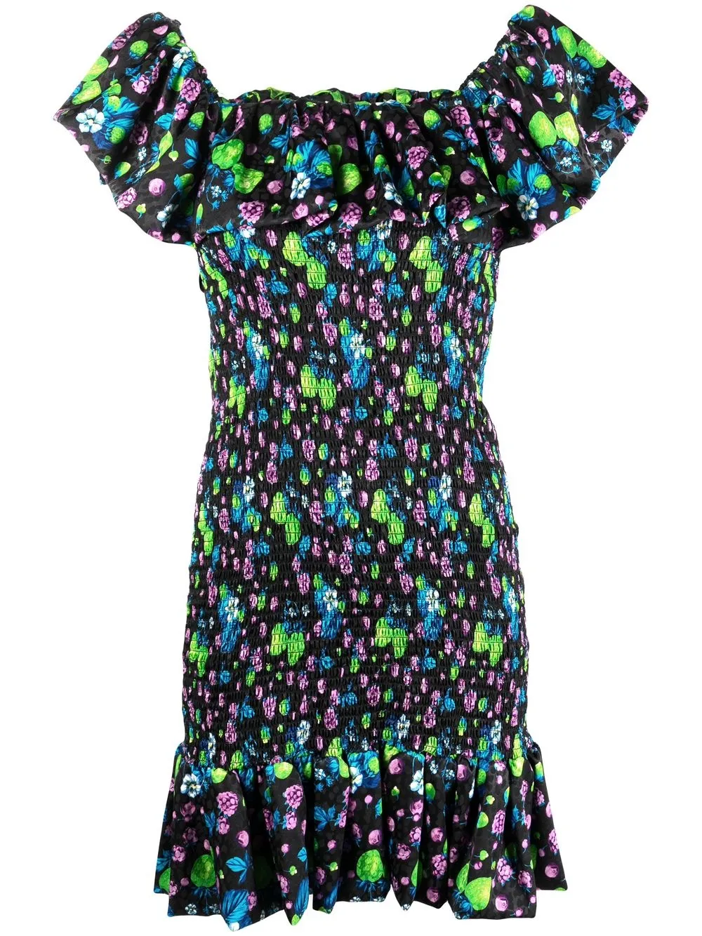 

Жаккардовое платье мини Amazing Berries MSGM, черный