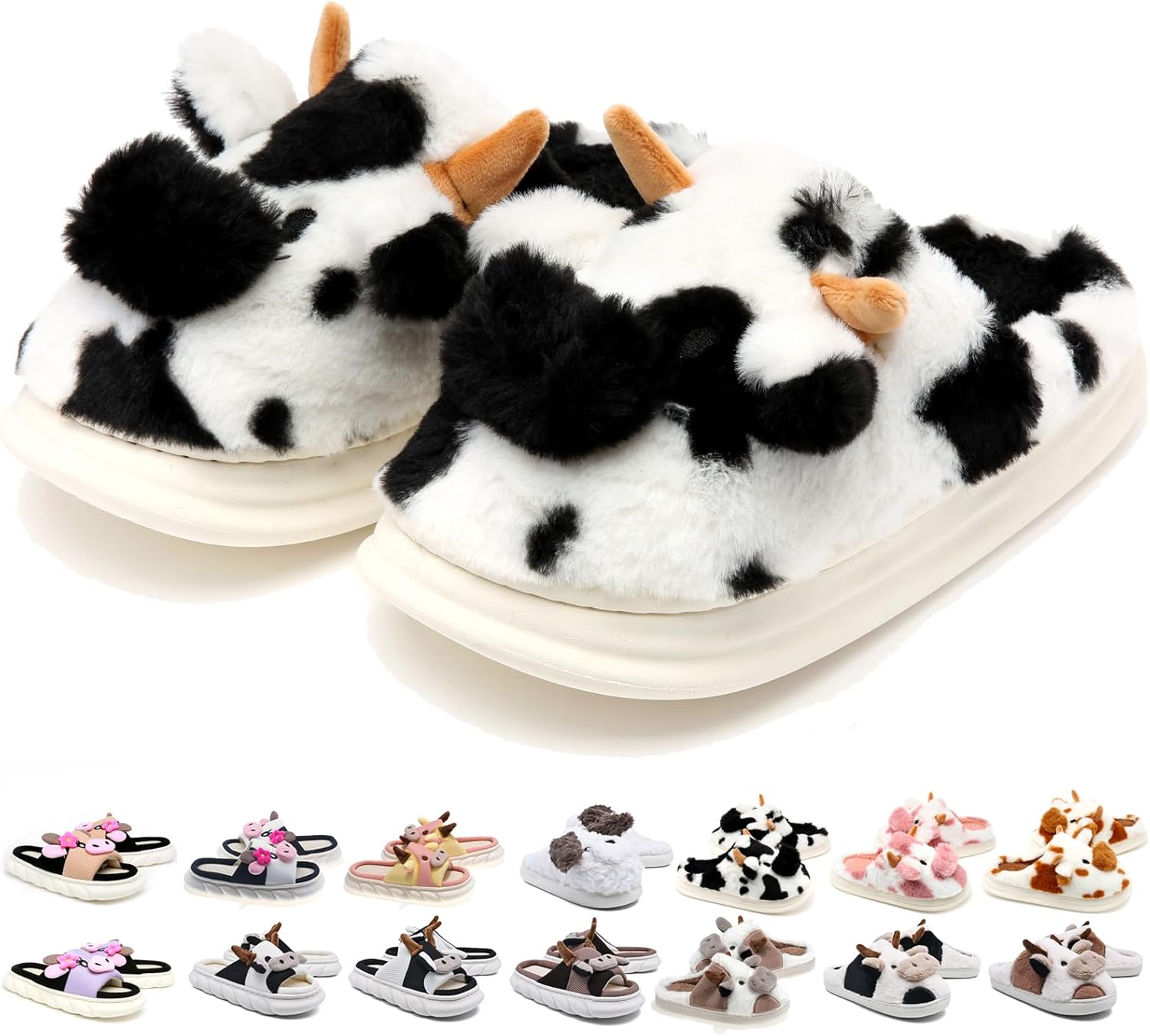 

Тапочки SLAWOCE для женщин и мужчин, пушистые, милые и уютные, для дома и улицы, черный