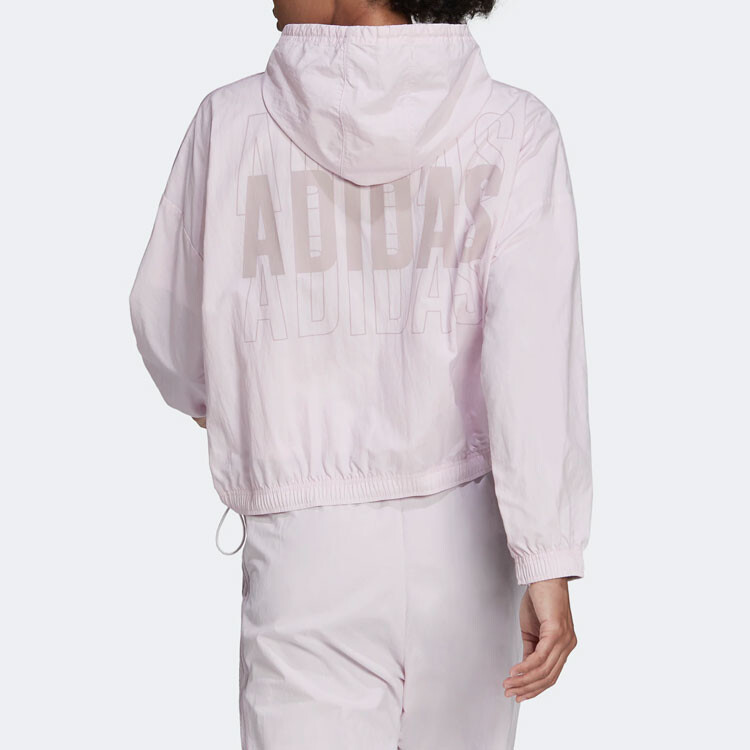 ESSENTIALS REPEAT LOGO Женская свободная ветровка розового цвета Adidas — фото 3