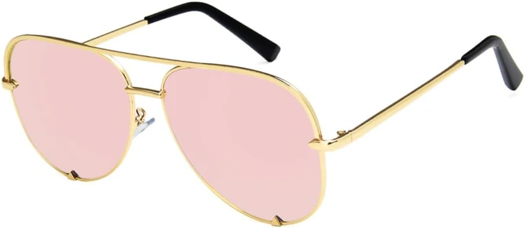 

Классические роскошные солнцезащитные очки большого размера из металла для женщин и мужчин, модные винтажные очки-очки для мужчин с защитой от УФ-излучения UV400 VVTWSSW, Gold Pink
