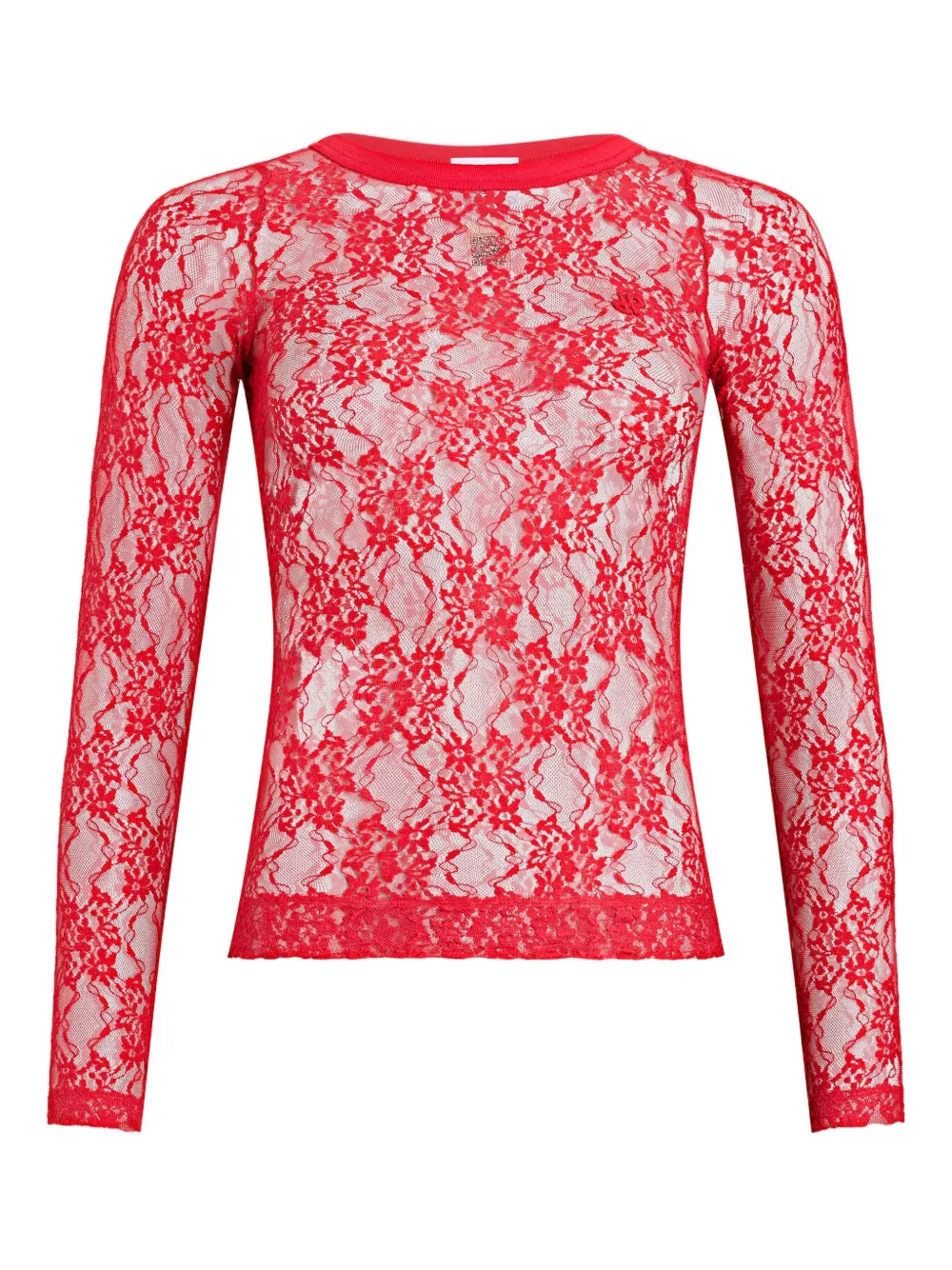 

Кружевной топ с цветочным узором PATOU, красный