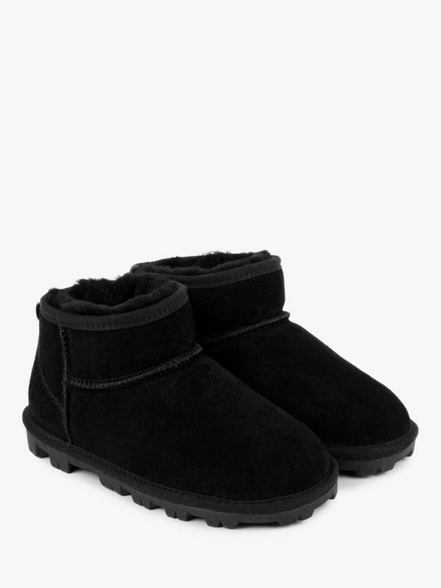 Грейсовые замшевые тапочки-ботфорты Just Sheepskin, Black — фото 3