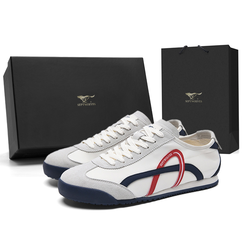

Низкие повседневные туфли мужские SEPTWOLVES, White Blue (Standard Leather Shoe Size)