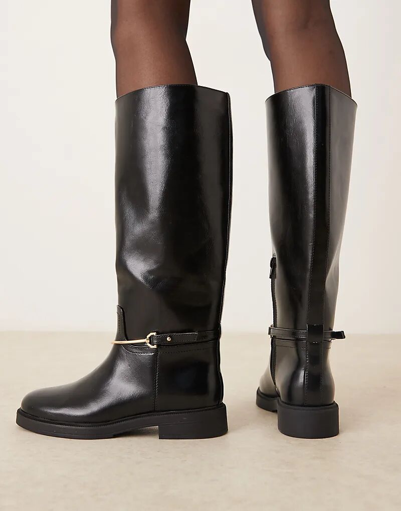 Сапоги для верховой езды Cole ASOS DESIGN Wide Fit черного цвета с отделкой — фото 4