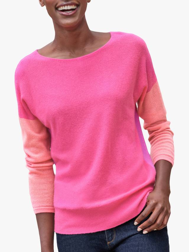 

Джемпер из чистого кашемира с цветным блоком Pure Collection, цвет Pink Multi