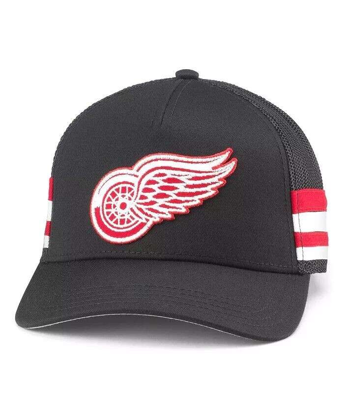 

Мужская черная кепка Trucker с регулируемой посадкой Detroit Red Wings HotFoot Stripes American Needle