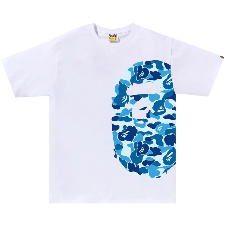 

Футболка BAPE ABC Camo Side Big Ape Head 'White/Blue', белый