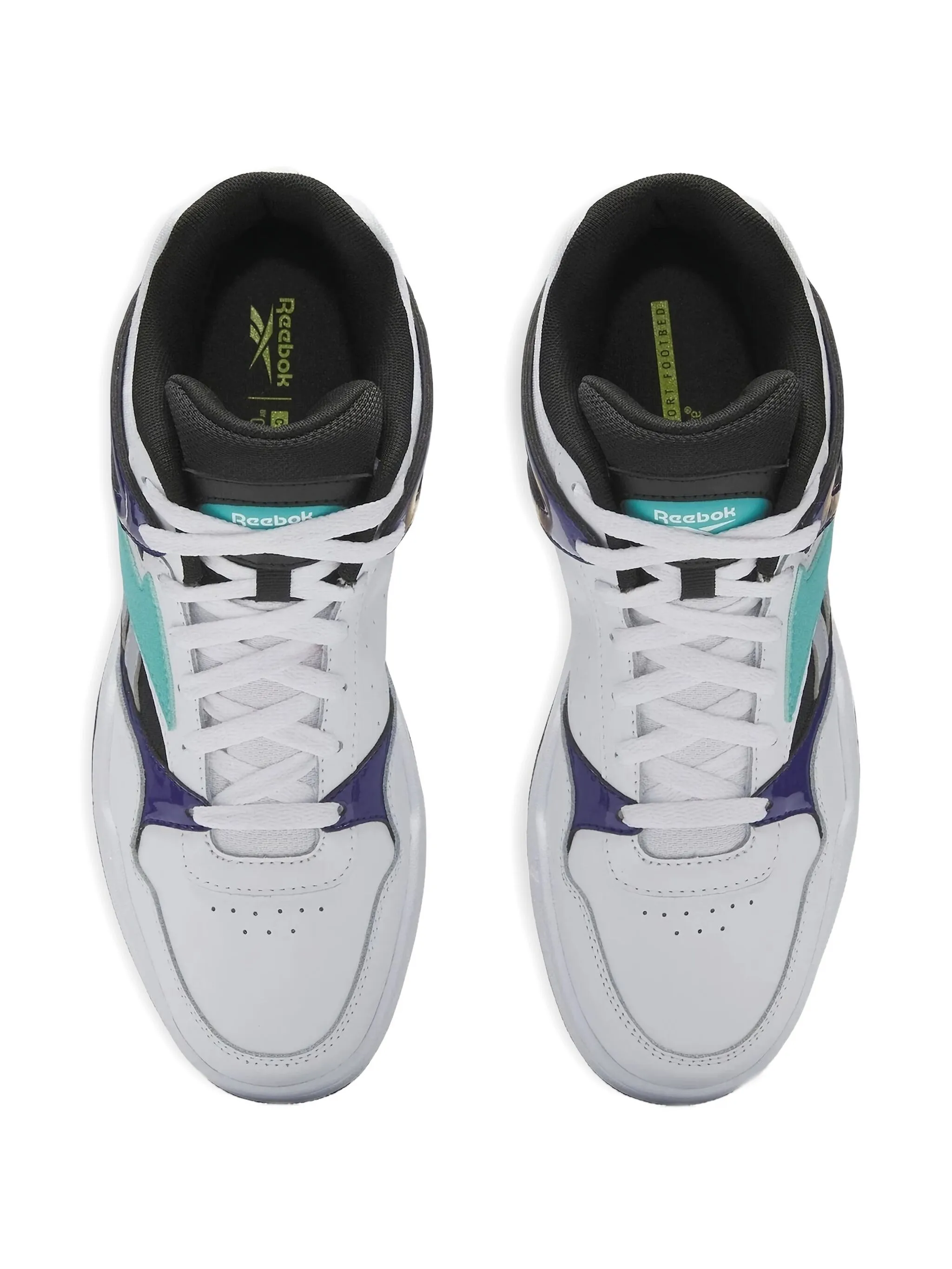Кроссовки BB4500 High 2 White/Core Black/Classic Teal Reebok, белый — фото 3