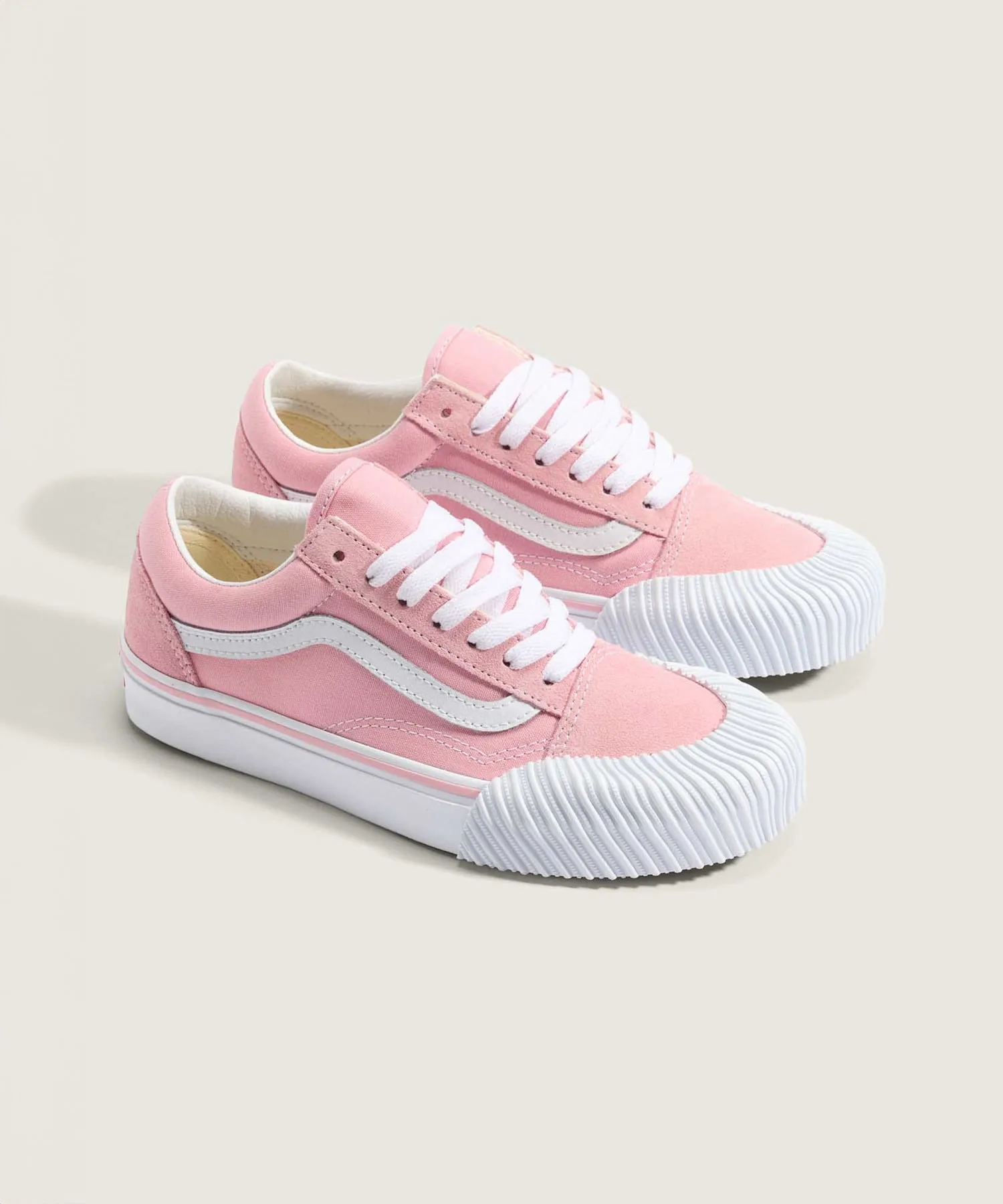 Кроссовки из натуральной кожи Old Skool Coral Blush VANS розовые — фото 2
