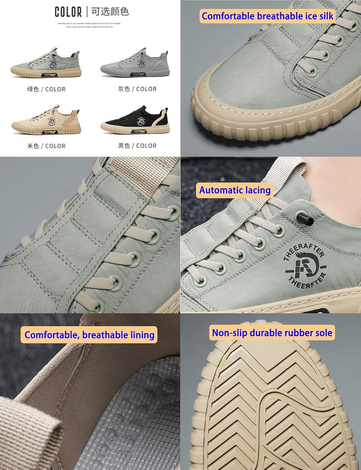 Мужские кроссовки AngryMonkey Hopomart Summer Casual, дышащие, для лета, новые 2022 года, для активного отдыха на улице, с нескользящей подошвой, низкие спортивные для бега, серый — фото 2