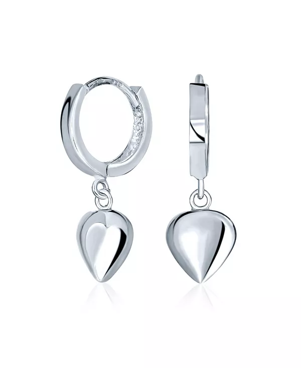 

Изящные серьги-кольца-подвески в форме сердца из стерлингового серебра Bling Jewelry, silver