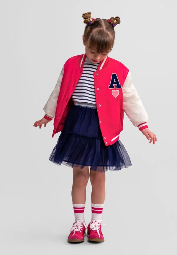 Куртка Minoti Varsity college style with print light jacket, розовый/белый