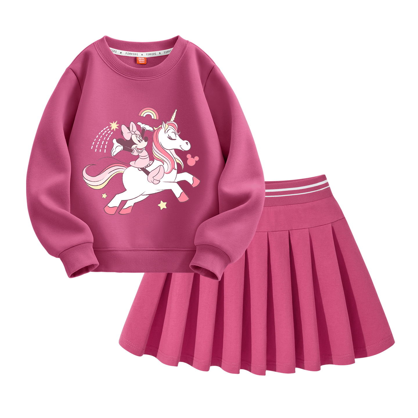 Детский спортивный комплект Casual Sportswear 2 Piece Set Disney, di xiaohui k berry красный+solid color белый — фото 4