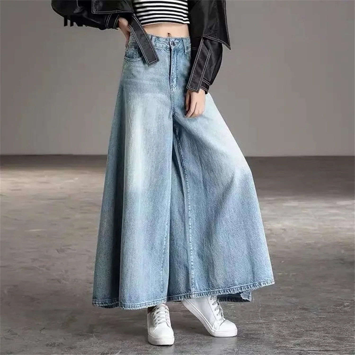 Женские джинсы baggy high waist wide leg в стиле vintage korean y2k — фото 2
