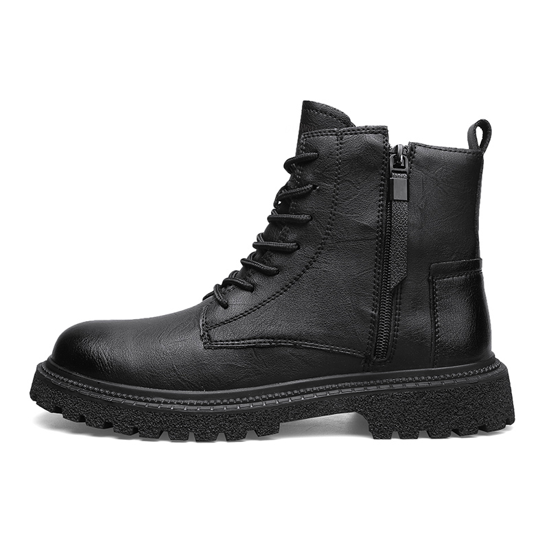 

Dunnu Мужские ботинки Martin с черной флисовой подкладкой, цвет Black Fleece-Lined