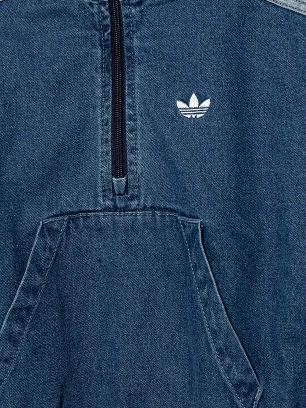 Куртка в полоску с карманом-кенгуру Adidas Kids, синий — фото 3