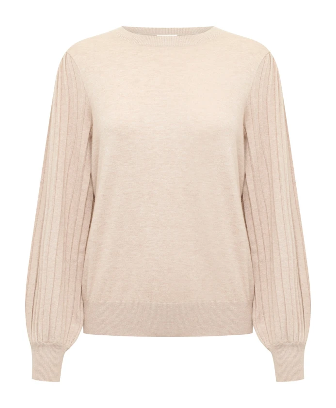 

Классический вязаный свитер песочного меланжа Kaffe, бежевый