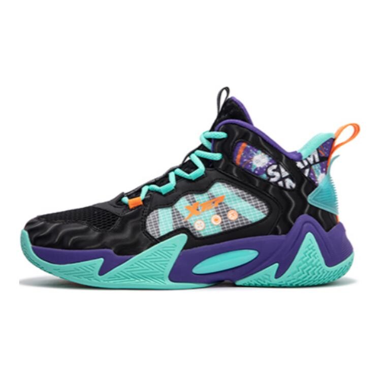 

Детские баскетбольные кроссовки GS Mid-top зеленые/синие Xtep, зеленый