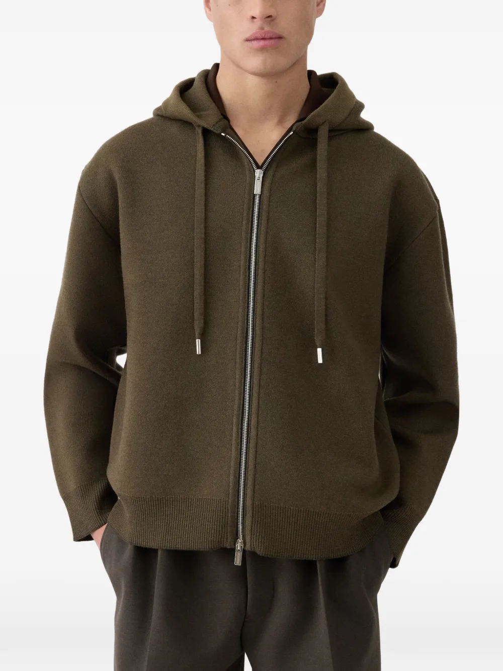 Кардиган на молнии из пике с капюшоном Jacquemus, зеленый — фото 2