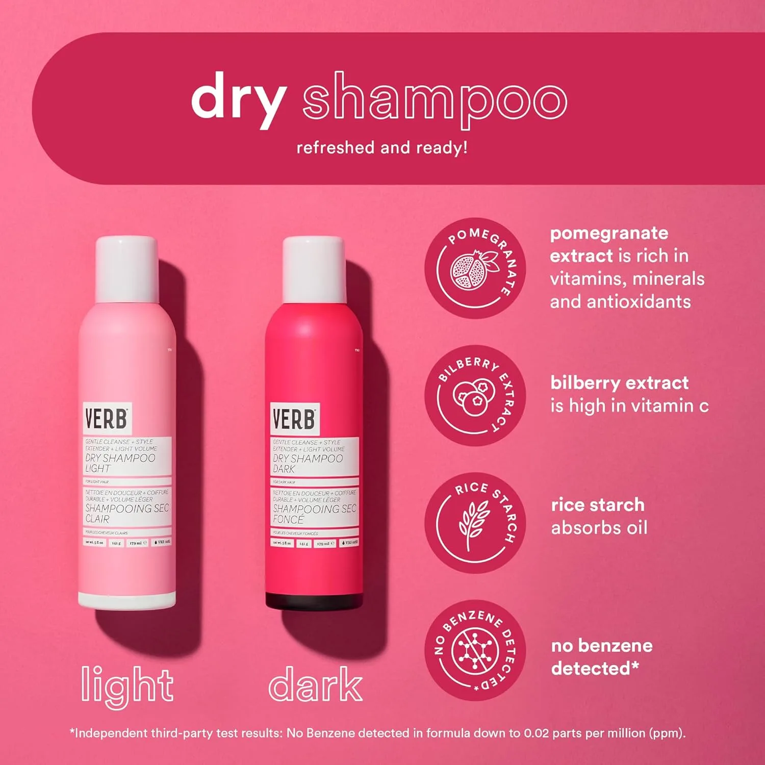 VERB Dry Shampoo Light - сухой шампунь для светлых тонов, освежает, абсорбирует жир и продлевает укладку, веганский, без парабенов и сульфатов 96.39 г (.) — фото 4
