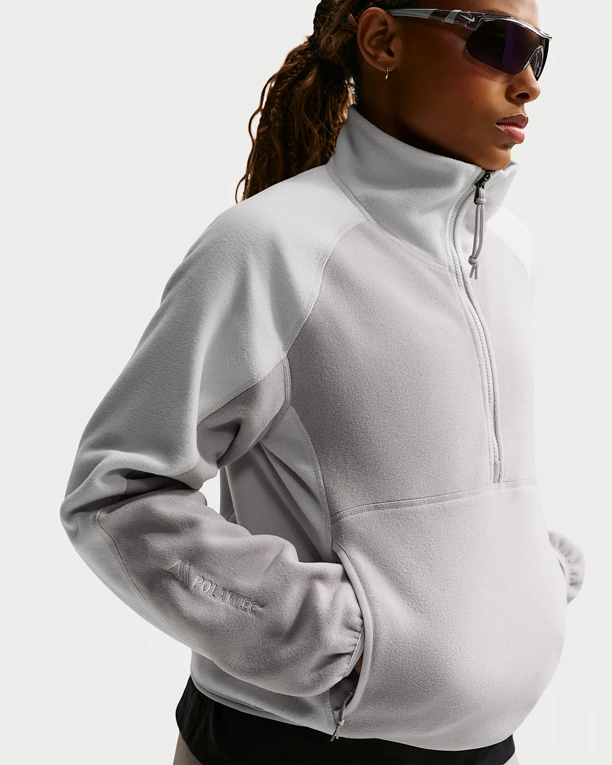 Женская флисовая кофта Nike ACG "Wolf Tree" с полузамком, College Grey/Photon Dust/Grey Fog/Summit White — фото 3
