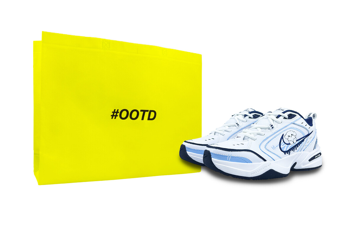 

Кроссовки Nike Air Monarch 4 Chunky Sneakers Unisex Low-top White/blue/black, синий