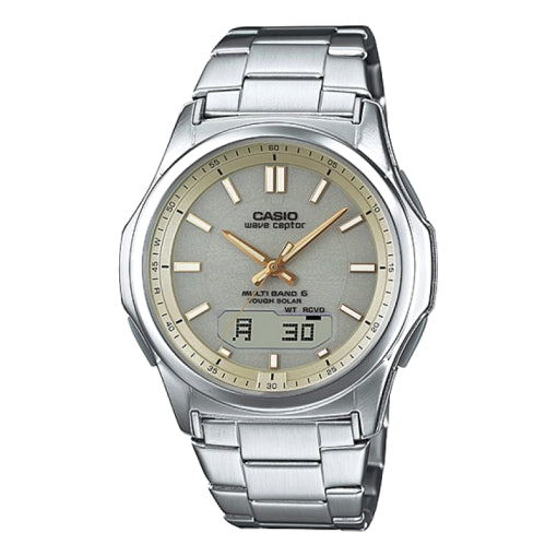 

Часы CASIO Wave Ceptor Series 50m Waterproof Solar Power Movement Silver Stainless Steel Strap