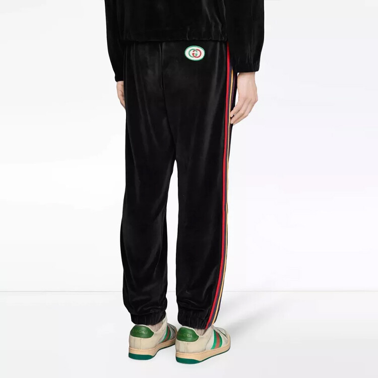 Штаны спортивные Gucci Chenille Jogging, черные — фото 4