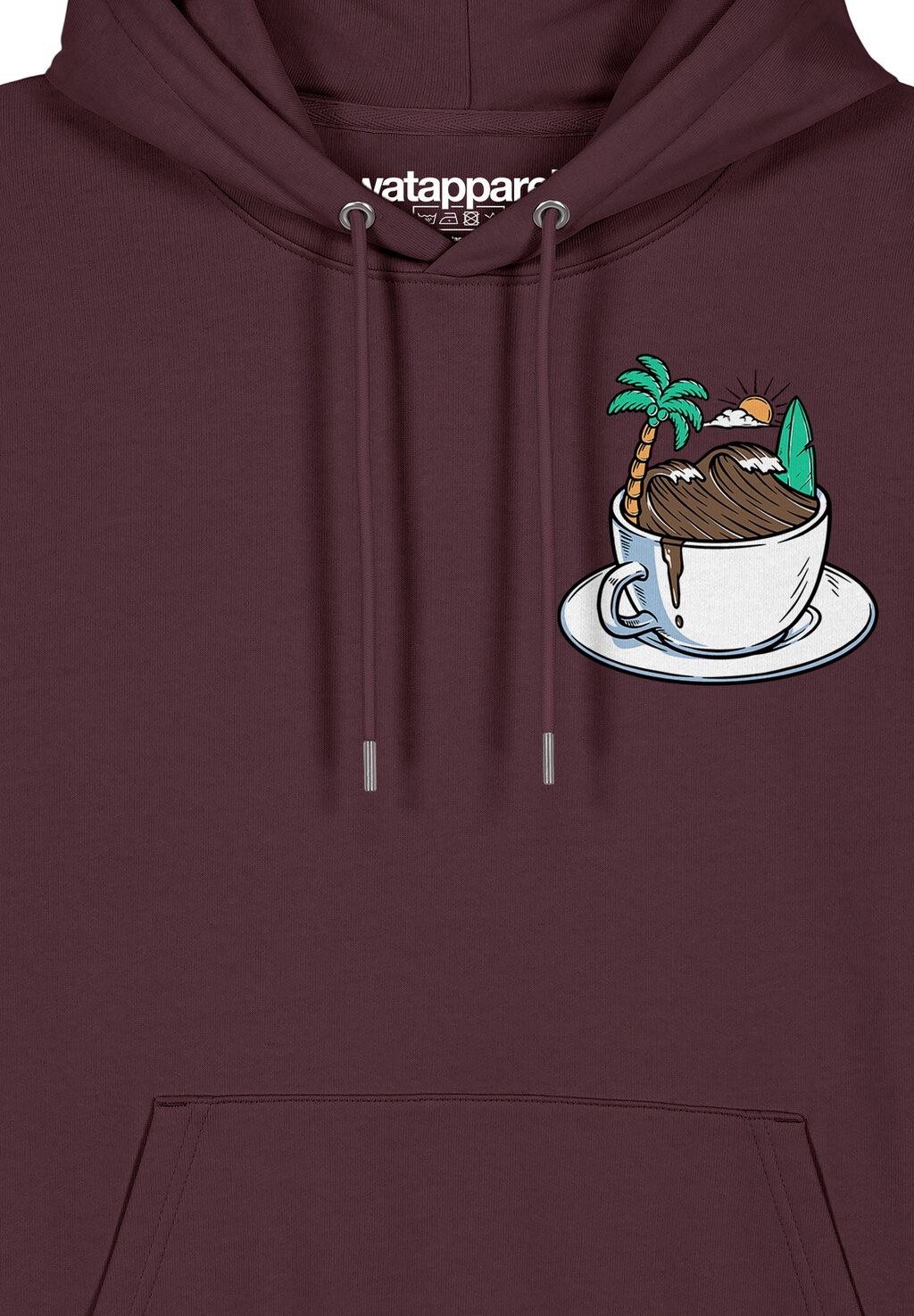 

Толстовка с капюшоном COFFEE WAVES watapparel, темно-красный