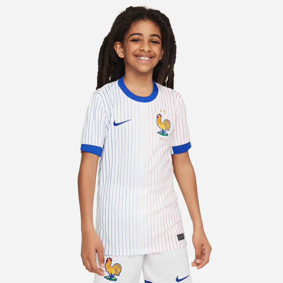 

Футболка детская Nike France 2024 Stadium Away, белый