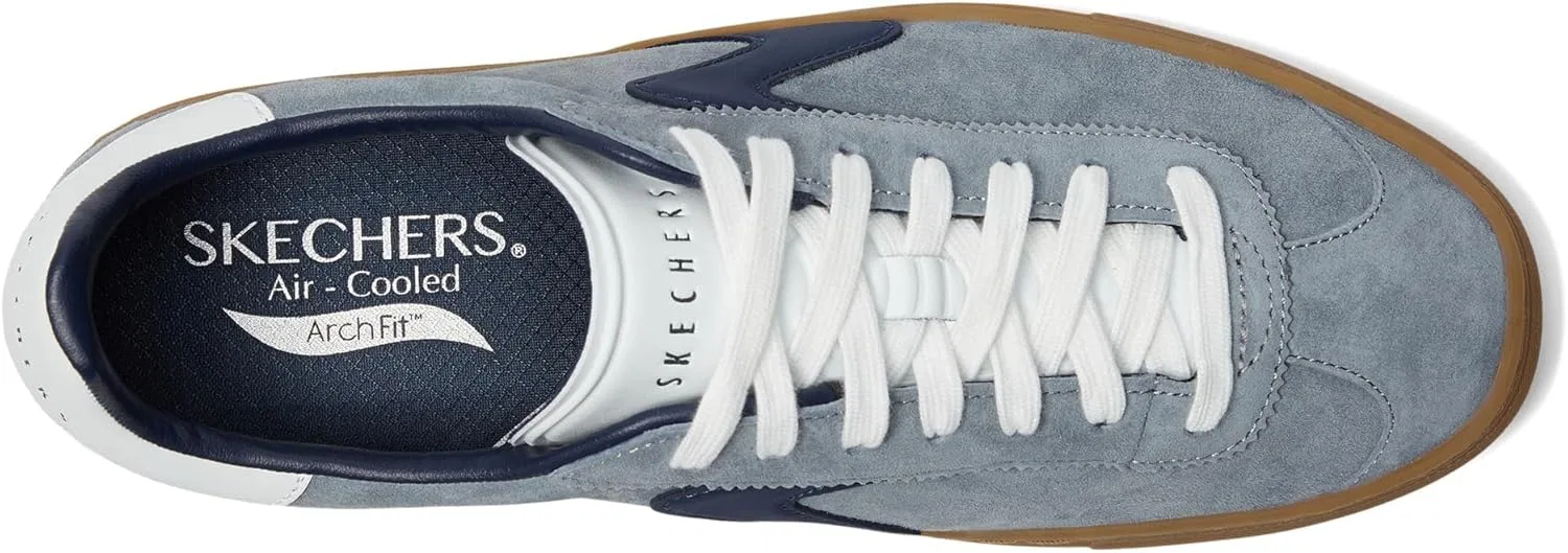 Мужские кроссовки Skechers Arch Fit Legend Hamor, Grey Pig Suede Duraleather Navy Trim — фото 3