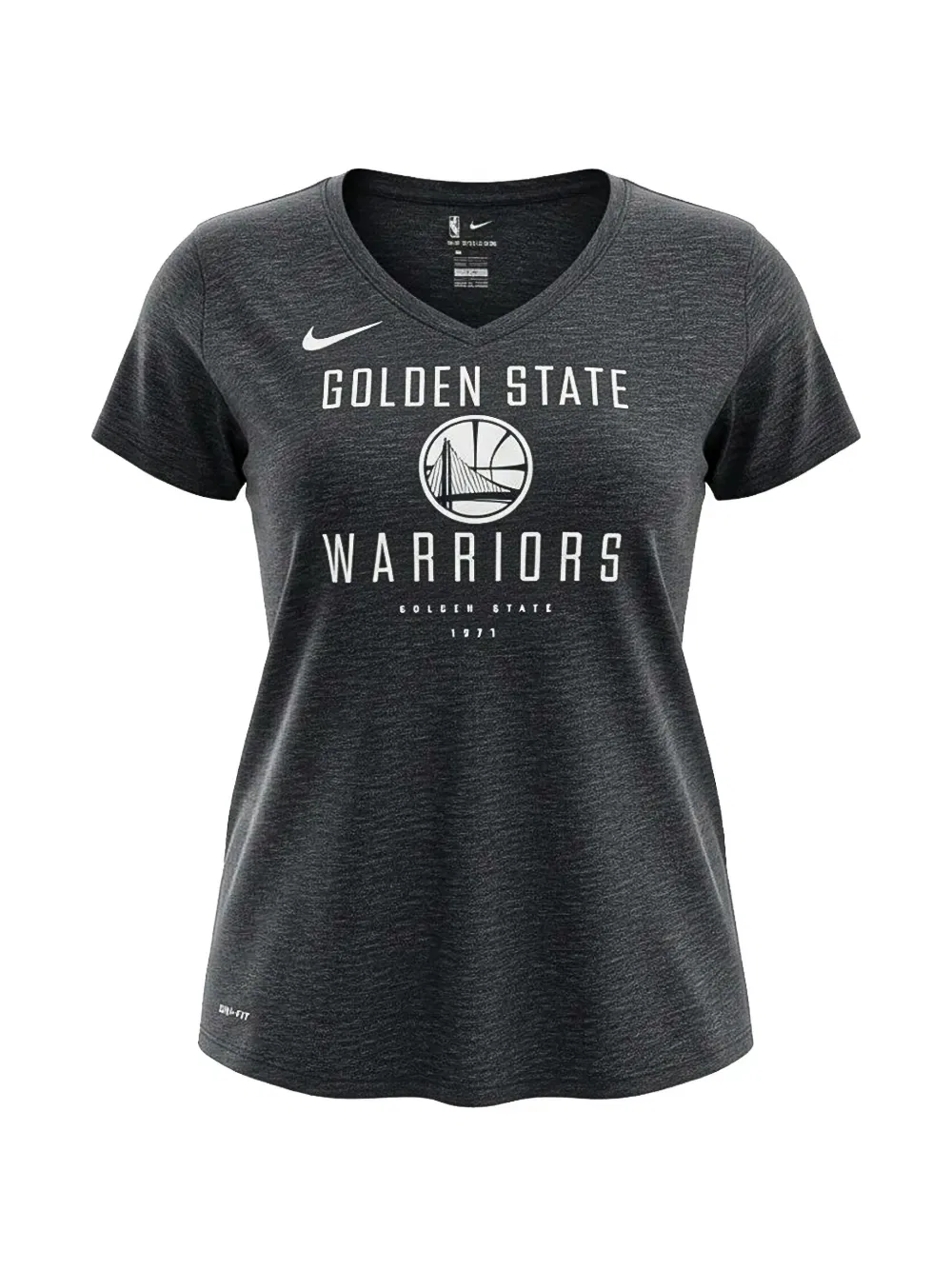 Футболка с коротким рукавом и V-образным вырезом с символикой команды NBA Golden State Warriors Nike, черный