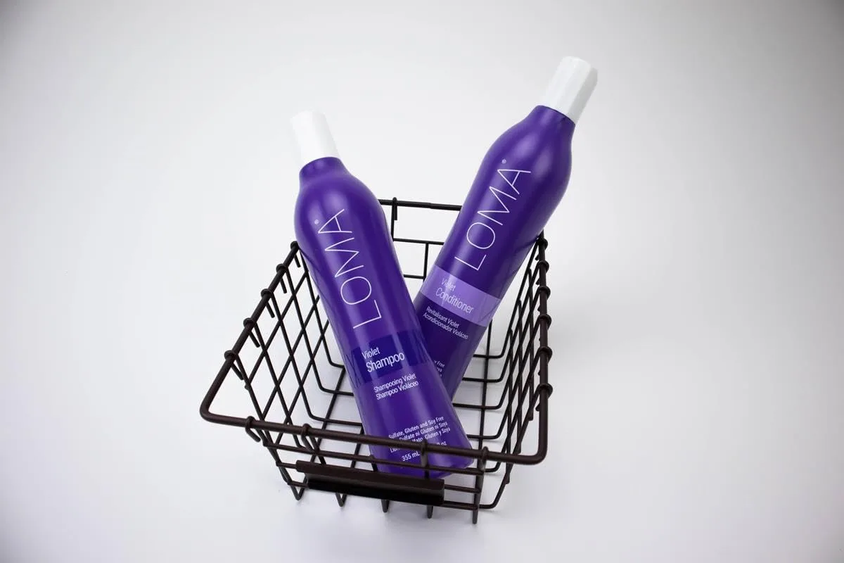 Шампунь Loma Hair Care Violet, аромат ванили и красного апельсина, 355 мл., Blue — фото 4