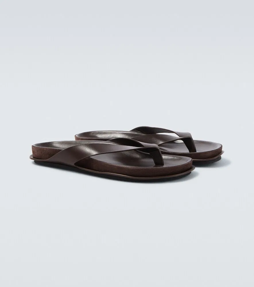 Кожаные сандалии-вьетнамки Tatanes Jacquemus, коричневый