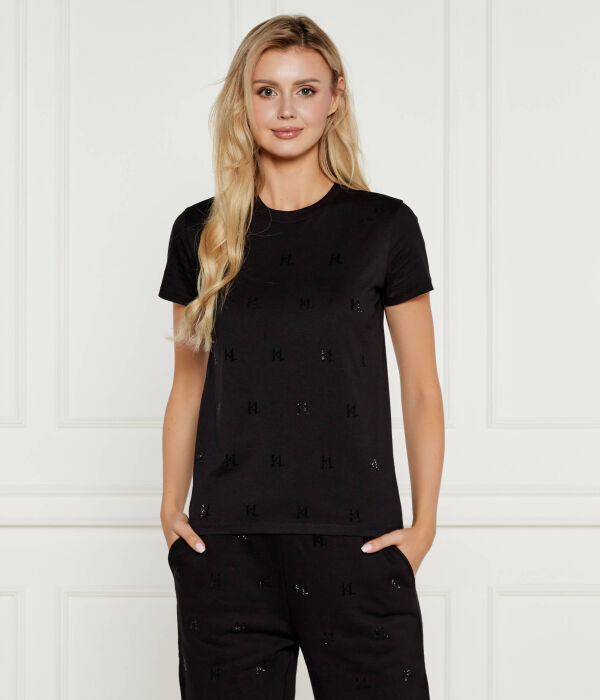 

Футболка со стразами Regular fit Karl Lagerfeld, черный