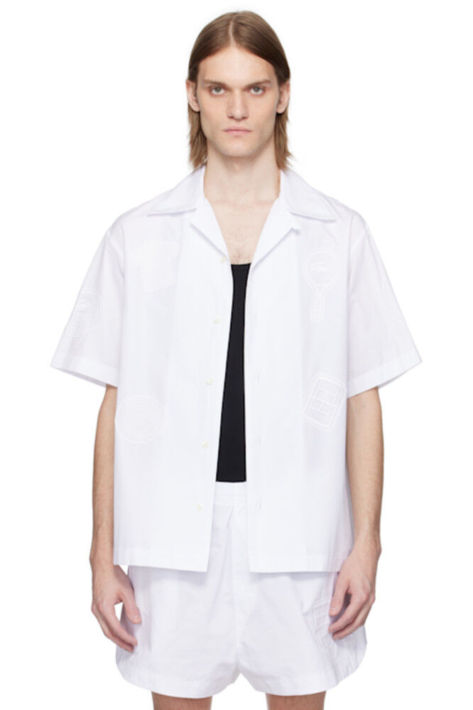 

Белая рубашка свободного кроя Runway Badge Lacoste