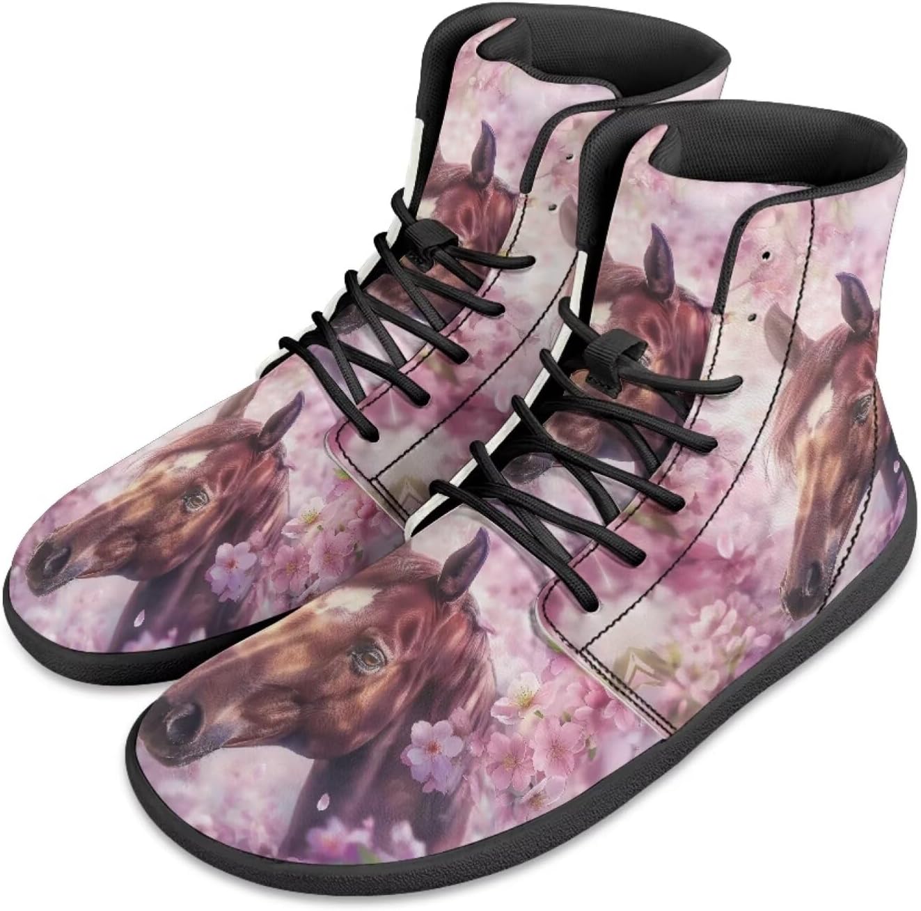 

Мужские кроссовки Jeiento, обувь с нулевым перепадом для ходьбы, минималистичная обувь для мужчин, повседневная спортивная обувь, Cherry Blossom Horse