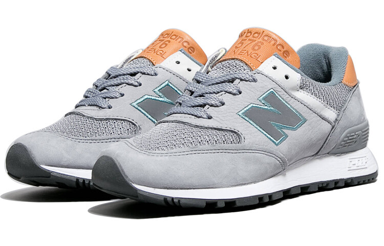Кроссовки New Balance NB 576 Lifestyle, серебристый/оранжевый — фото 2