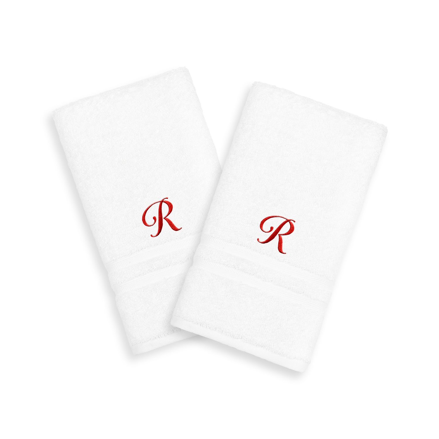 

Linum Home Textiles Red Script Denzi Single Letter Полотенца для рук с монограммой, 2 упаковки