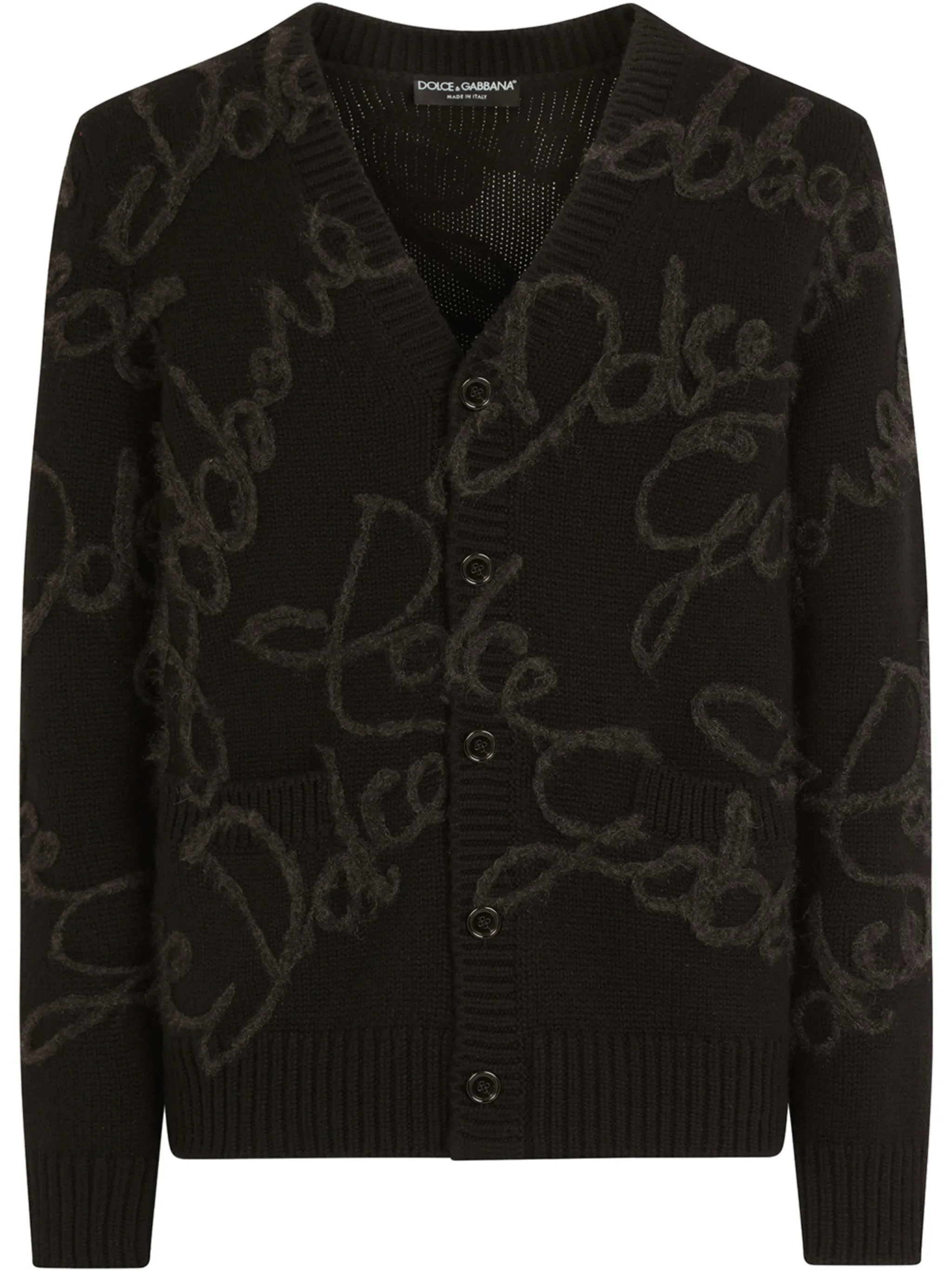 

Кардиган с вышитым логотипом Dolce & Gabbana, черный