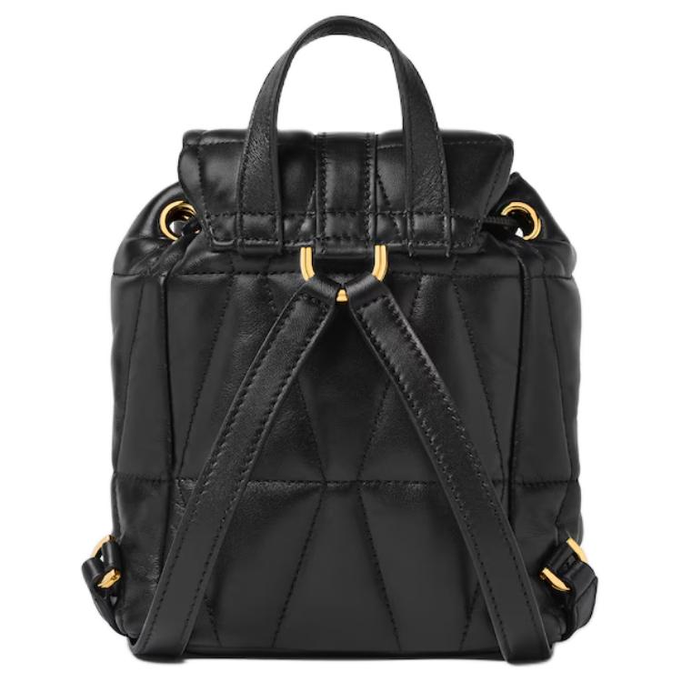 VERSACE Рюкзак Kleio Sheepskin Mini Unisex Black & Gold — фото 3