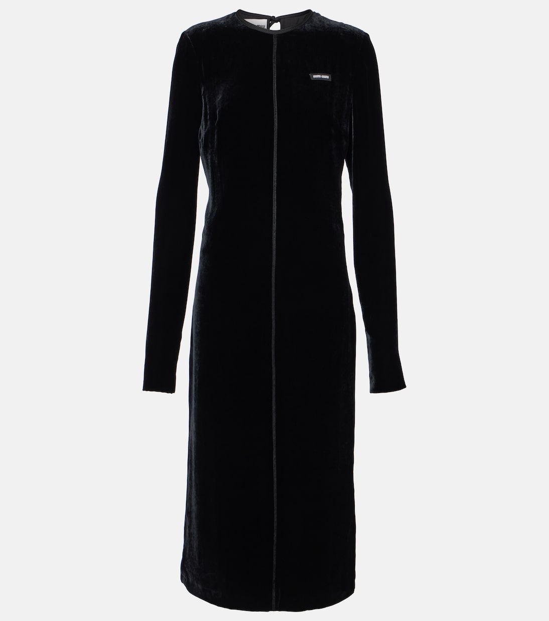 

Атласное платье миди Miu Miu, Nero