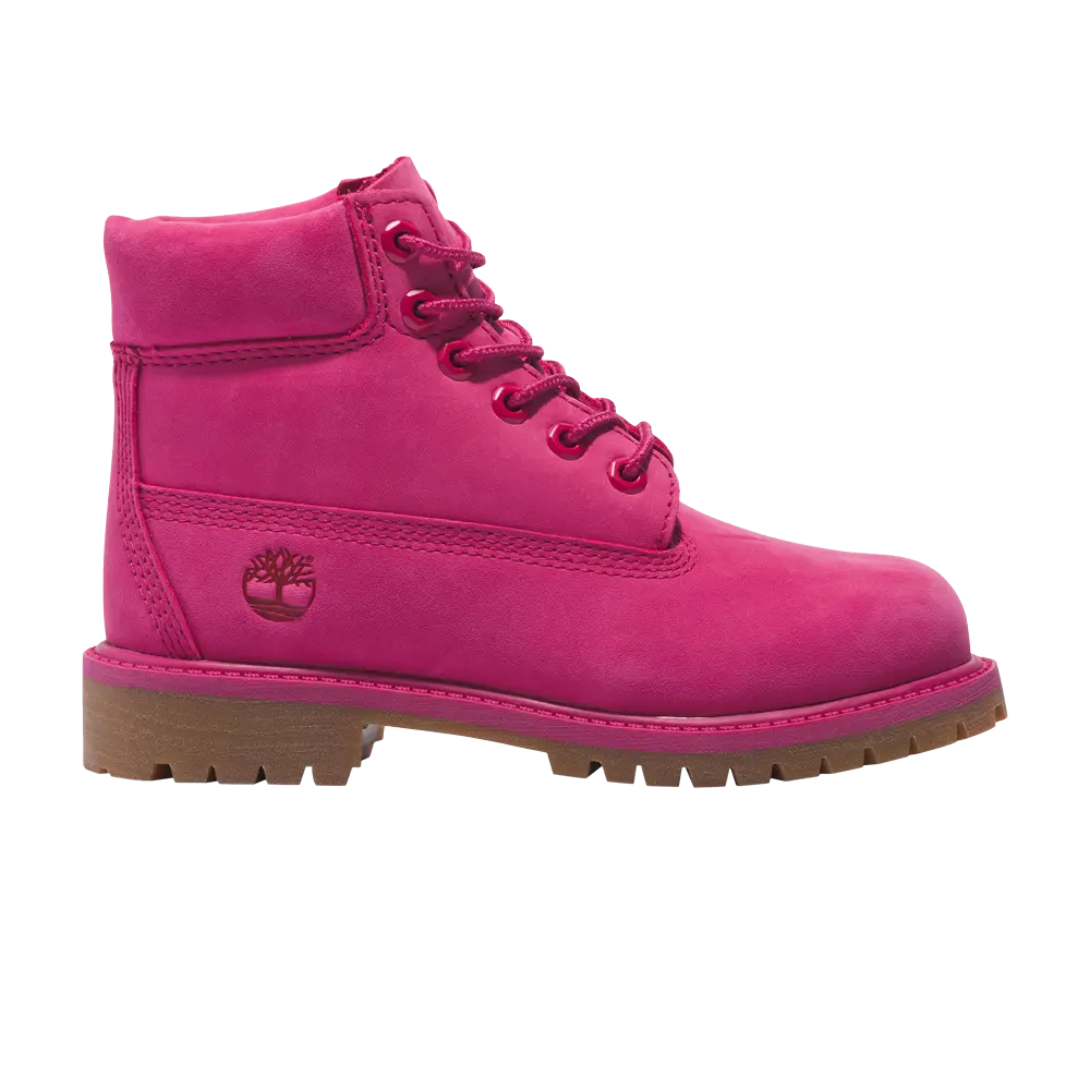 Ботинки Timberland Premium 6 Inch Junior на шнурках, розовый