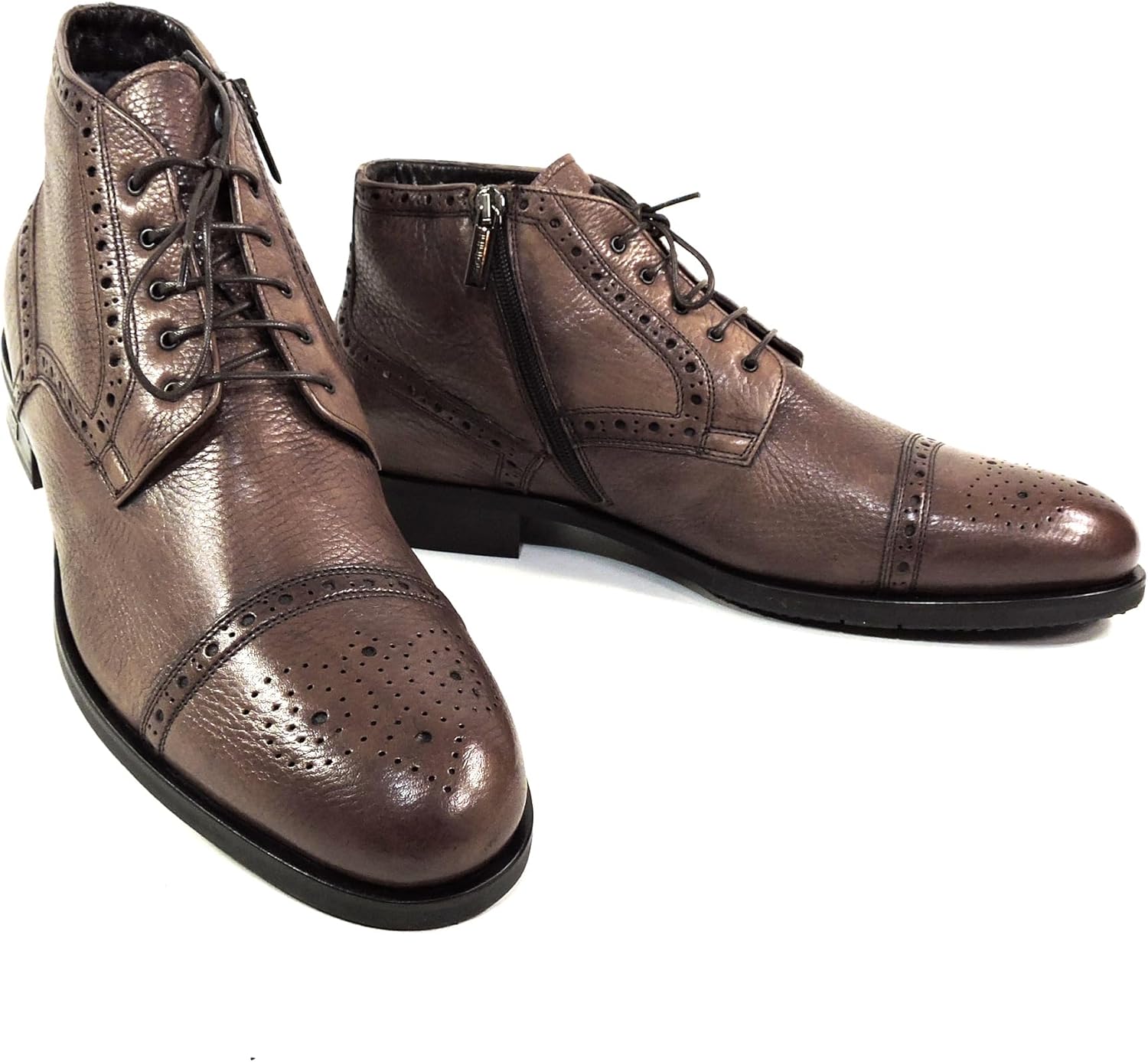 

Мужские коричневые кожаные броги Baldinini, утепленные мехом, в стиле оксфорд