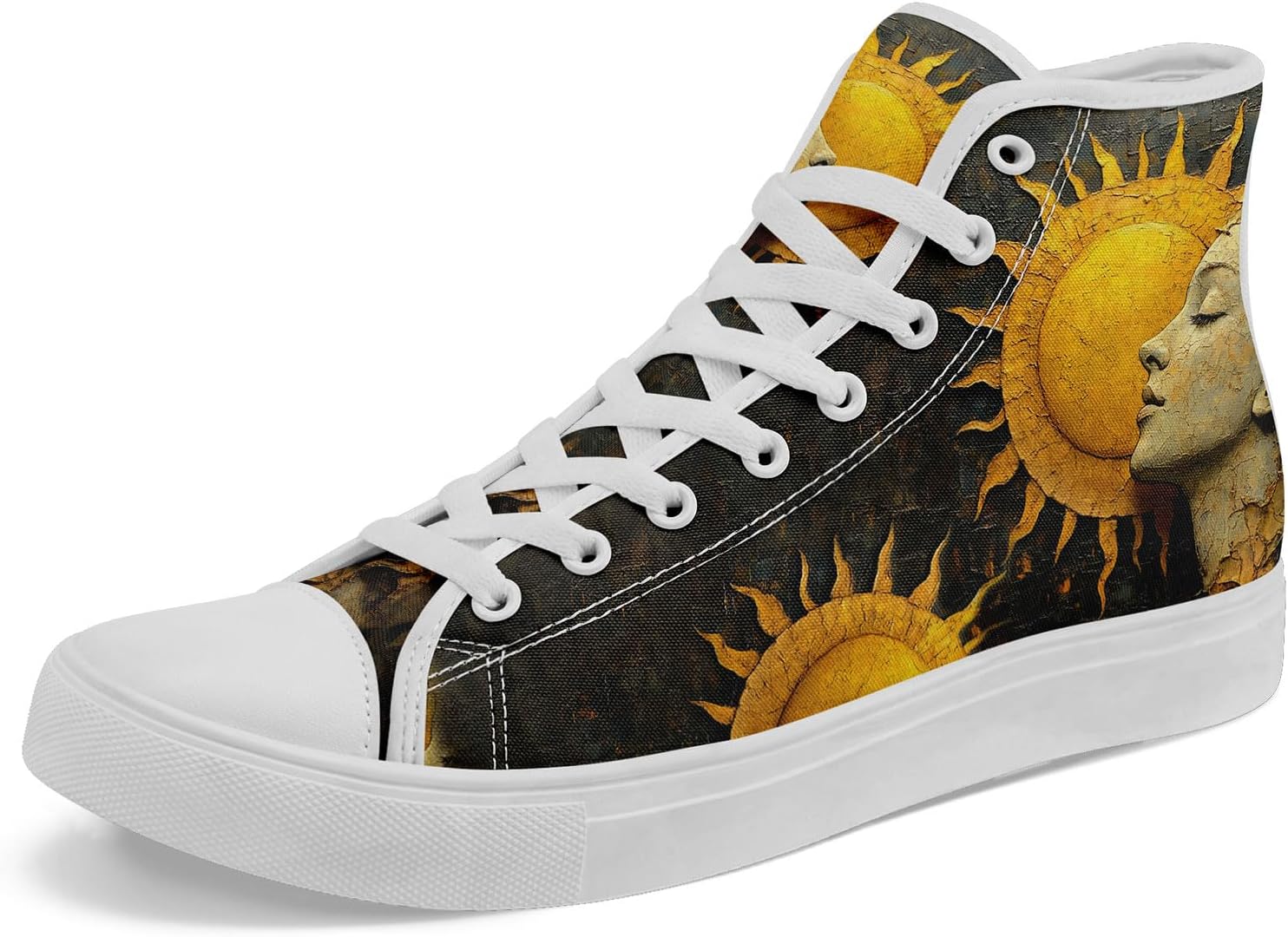 

Высокие кеды на платформе AWSOLE SunMoon с принтом для мужчин и женщин, стильная обувь с небесной тематикой, дышащие и легкие, белый/серый/золотой/бежевый/угольный