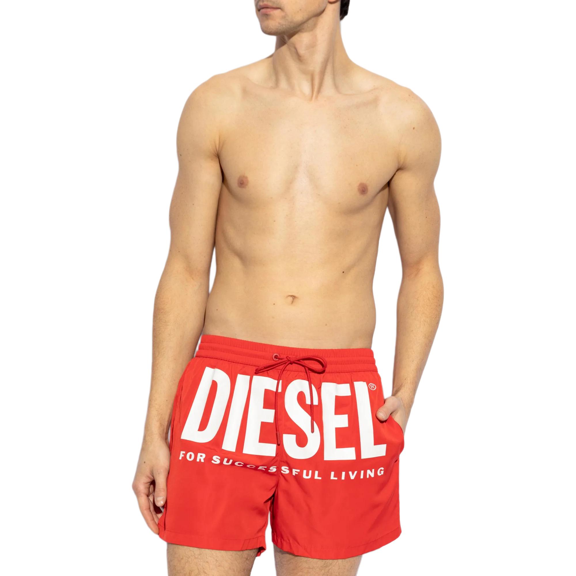 Купальные шорты Ken 37 D Core с принтом логотипа и шнурком DIESEL, красный — фото 3