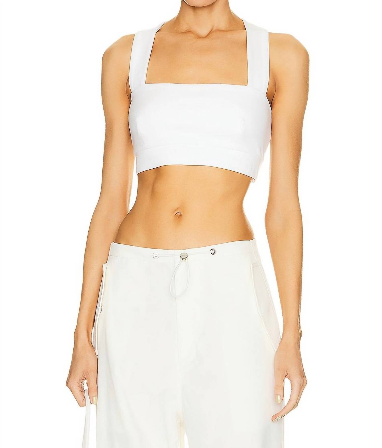 

Бюстгальтер-топ с перекрестными бретелями на спине, белый Rosetta Getty