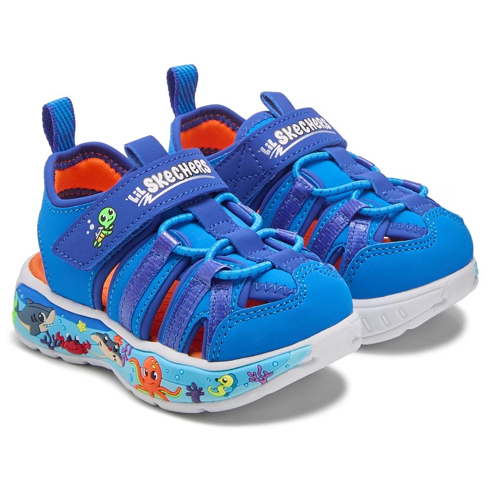 

Детские закрытые сандалии с защитой для пальцев для игр Skechers, blue
