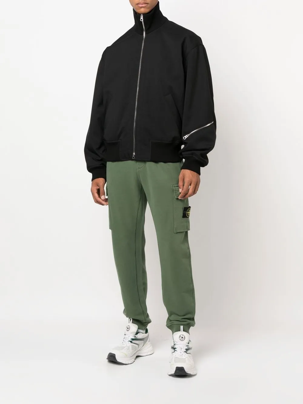 Спортивные брюки с нашивкой Compass Stone Island, зеленый — фото 2