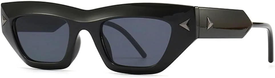 

Модные солнцезащитные очки 2027 года для женщин: винтажные очки конфетных цветов, мужские солнцезащитные очки с заклепками и градиентом MTZJH, Black Grey